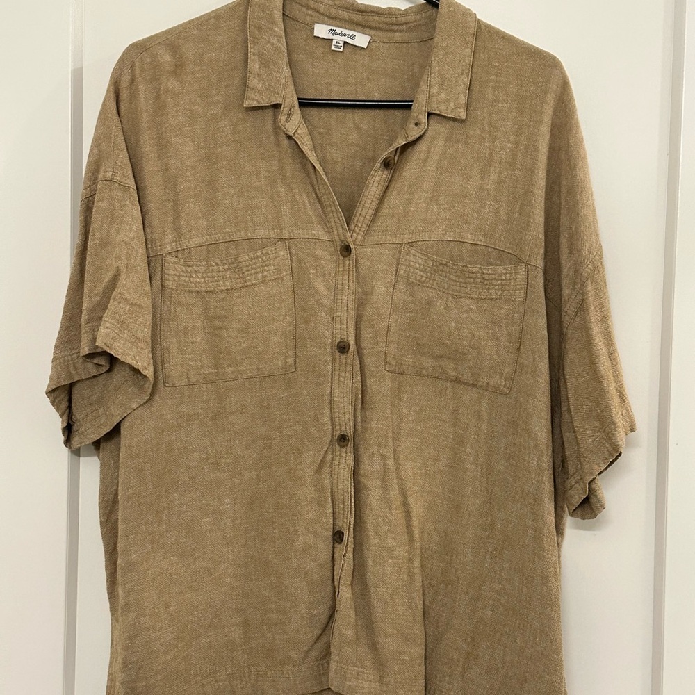 Madewell cargo button down short sleeve